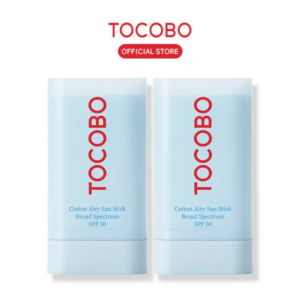 Tocobo Cotton Airy Sun Stick SPF50 2-Pack | Non-Sticky Matte Finish Sunscreen