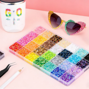 Dazzling Nail Art Set 28 Pieces | 26000 Colorful Resin Crystal Beads for DIY Crafts