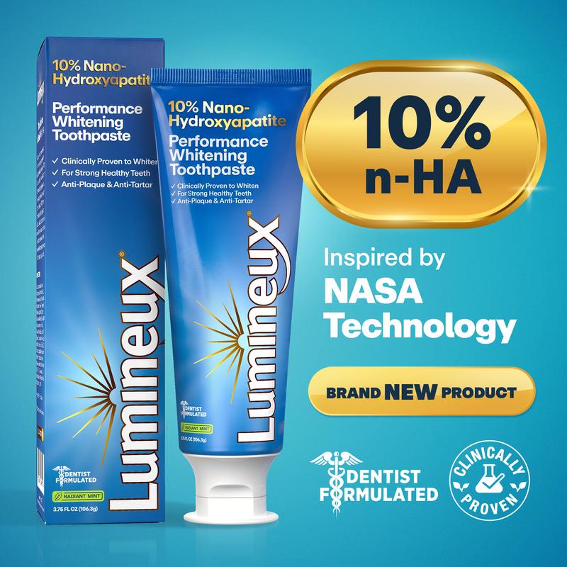 Lumineux 10% Nano Hydroxyapatite Performance Whitening Toothpaste | Fluoride Free & Gentle Whitening - Clinically