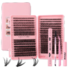 Natural Look False Eyelashes Kit | DIY Lash Clusters with Remover & Enhancer
