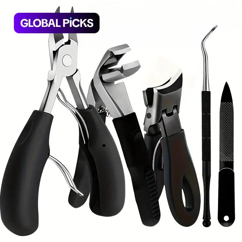 Professional Nail Clipper Set, 5-Piece Stainless Steel Nail Clippers, Nail File & Nail Pliers Manicure & Pedicure