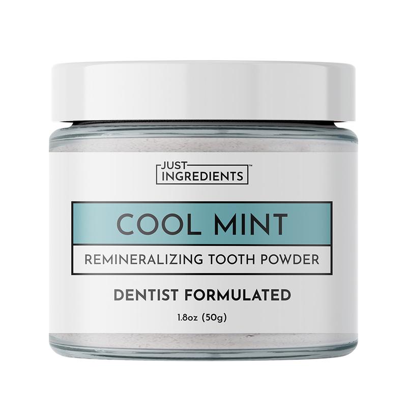 Just Ingredients Remineralizing Tooth Powder (Mint) | Fluoride-Free Oral Care - Gently Cleans & Whitens - Supports