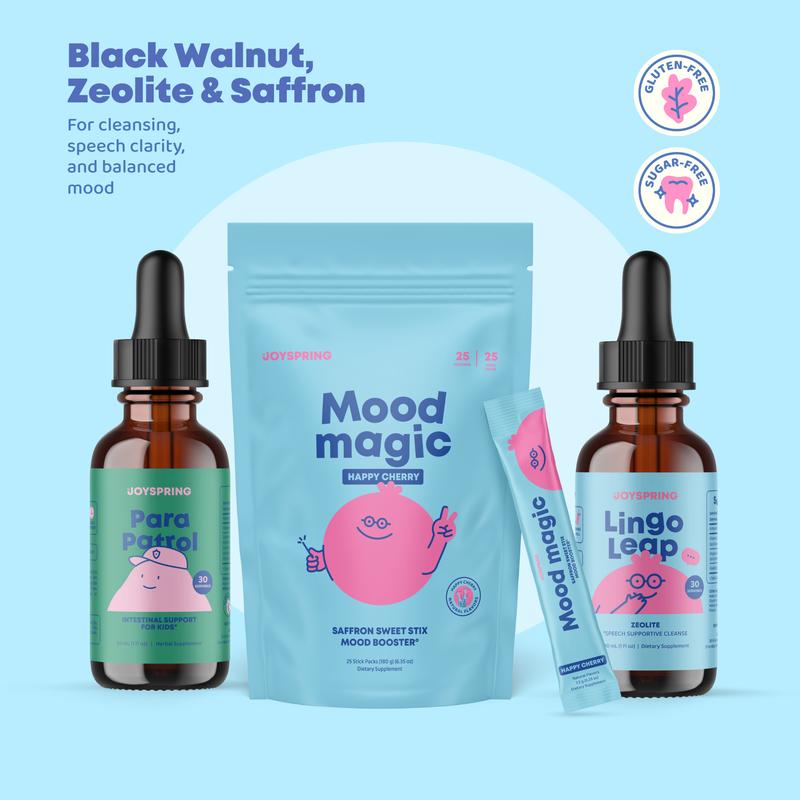 JoySpring Brain Mood & Belly Reset Bundle Healthy Gut Probiotics Digestion, Speech, & Mood Support