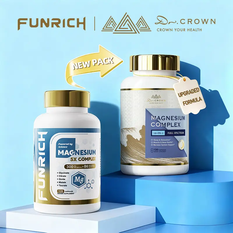 Dr. CROWN 10-in-1 Magnesium Supplement for Sleep Support & Relaxation, Muscle, Nerve & Heart Health | 120 Capsules