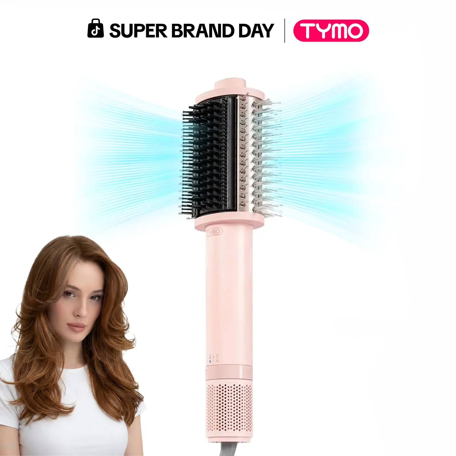 TYMO AIRBEAM 3.0 High-Speed Hair Dryer Brush for Frizz-Free Blowouts with Smoothing Comb & Ionic Technology, Gift