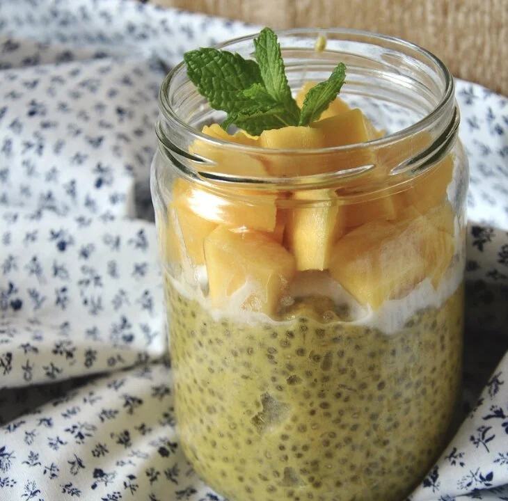 Cashew Milk Chia Pudding with Mango Cream - Fhemistry article featured image