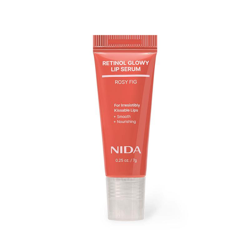 NIDA Retinol Glowy Lip Serum Dewy Hyaluronic Acid Peptide Hydrating Daily