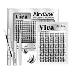 Viva | Airycute Mangamagic Collection Upgrade U Lashes with Ultra-Dense, Waterproof, Long-Lasting Lashes | Fairy | Fashion Wet Look | Beginner-Friendly DIY Lashes for a Flawless, Voluminous Look | Trendy & Must-Have Clusters